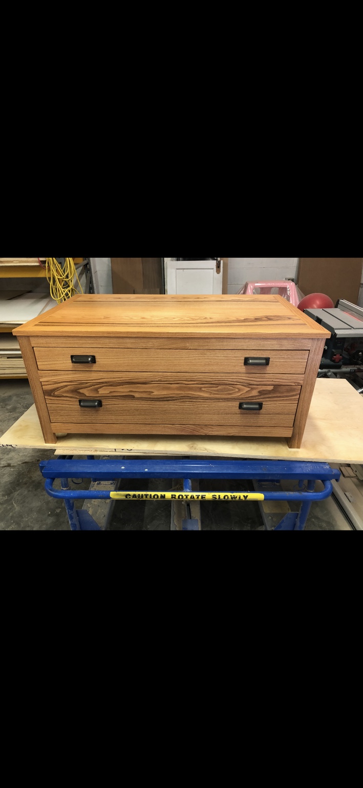 Hand-built hardwood chest of drawers